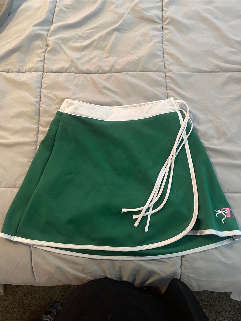 Champion Green Skater Wrap Skirt with White Trim